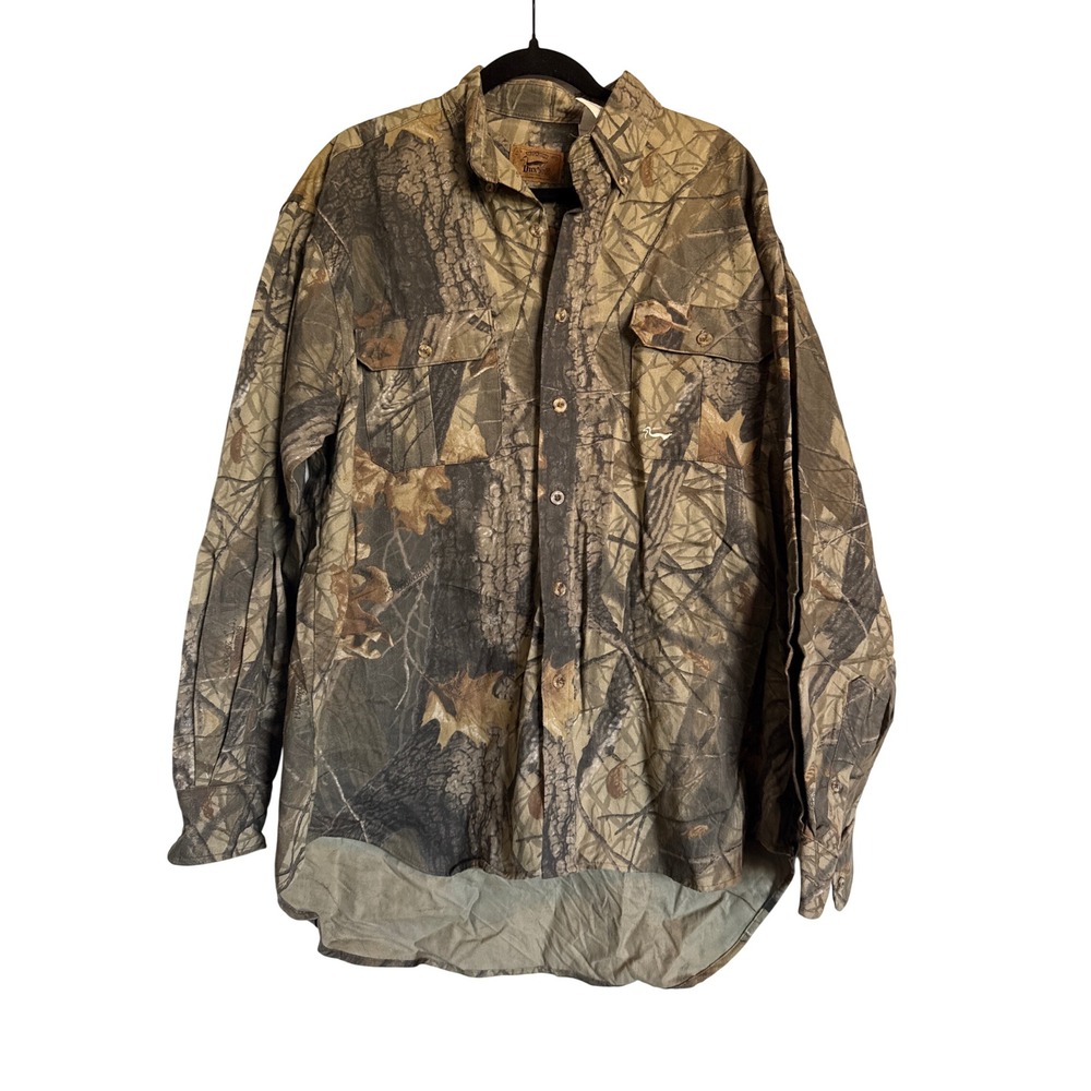 Outdoor Hunting Duxbak Realtree Camo‎ Long Sleeve Button Up Shirt L 42-44
